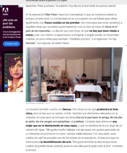 Nota de Prensa Ana Valderrábanos arte Contemporánea Textil